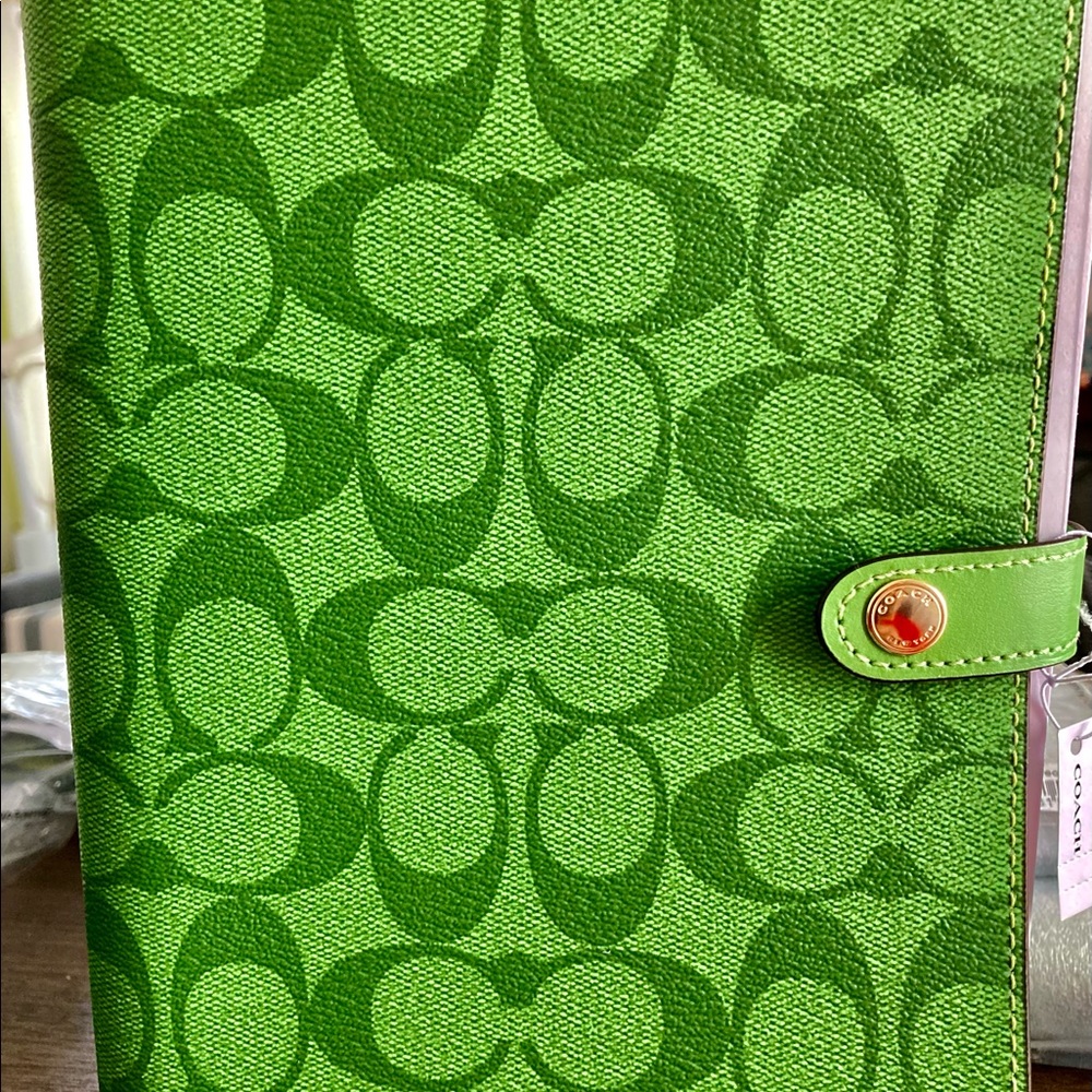 Brand New Coach Notebook In Colorblock Signature Smooth Canvas Leather -